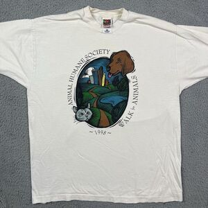 Vintage Animal Humane Society T Shirt 1998 Walk for‎ Animals Cat Dog Size XL